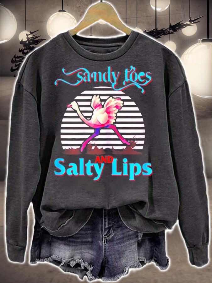 Sandy Toes and Salty Lips Ladies Racerback T-Shirt sweatshirt