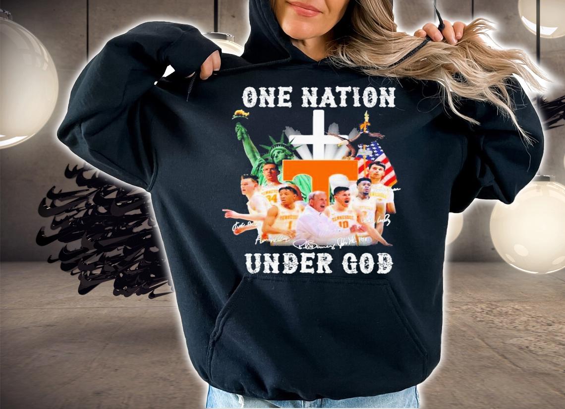 Tennessee Volunteers Basketball One Nation Under God Signatures Shirt hoodie