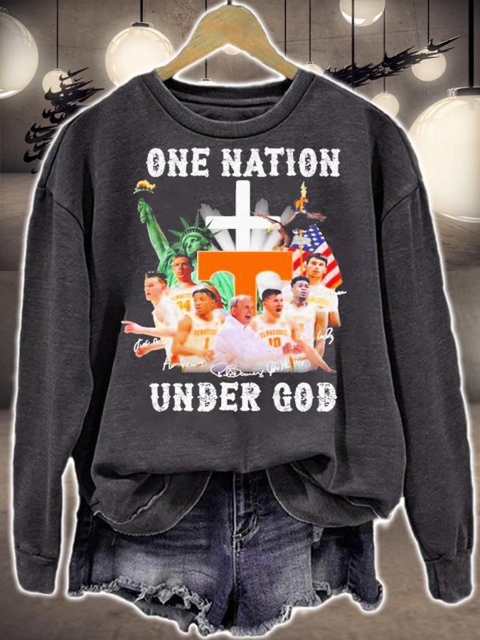 Tennessee Volunteers Basketball One Nation Under God Signatures Shirt sweatshirt
