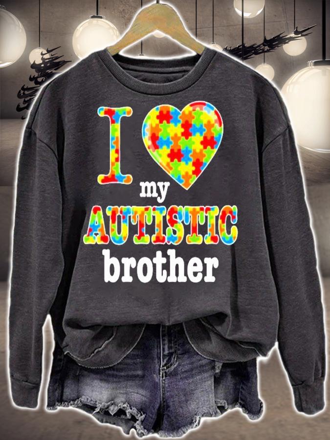 Love Autistic Brother Autism Awareness T-Shirt sweatshirt