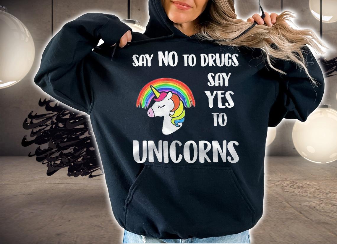 Say No Say Yes To Unicorns Red Ribbon Week Kids Shirt hoodie