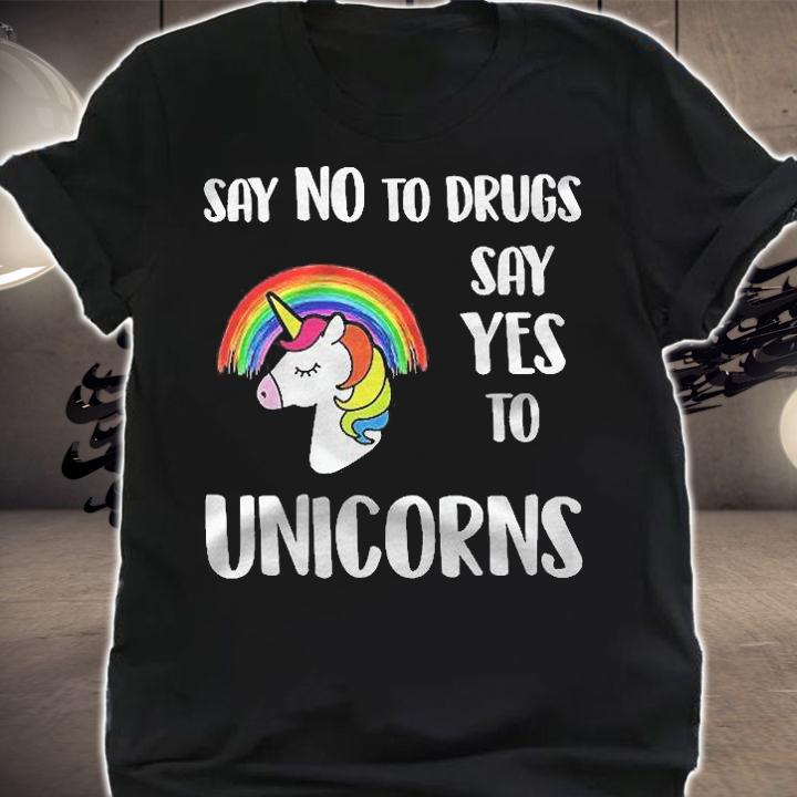 Say No Say Yes To Unicorns Red Ribbon Week Kids Shirt shirt