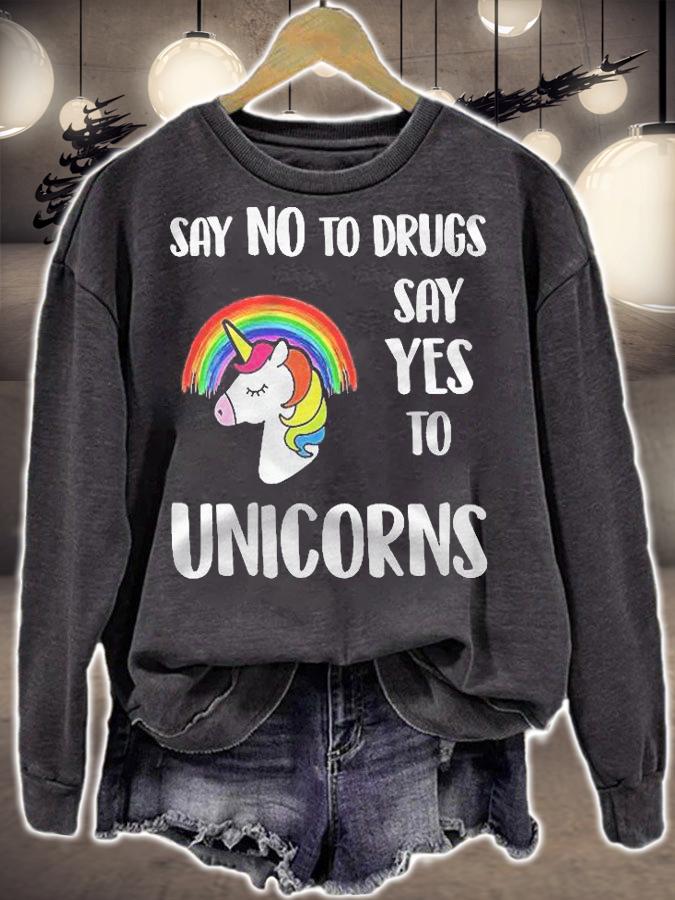 Say No Say Yes To Unicorns Red Ribbon Week Kids Shirt sweatshirt