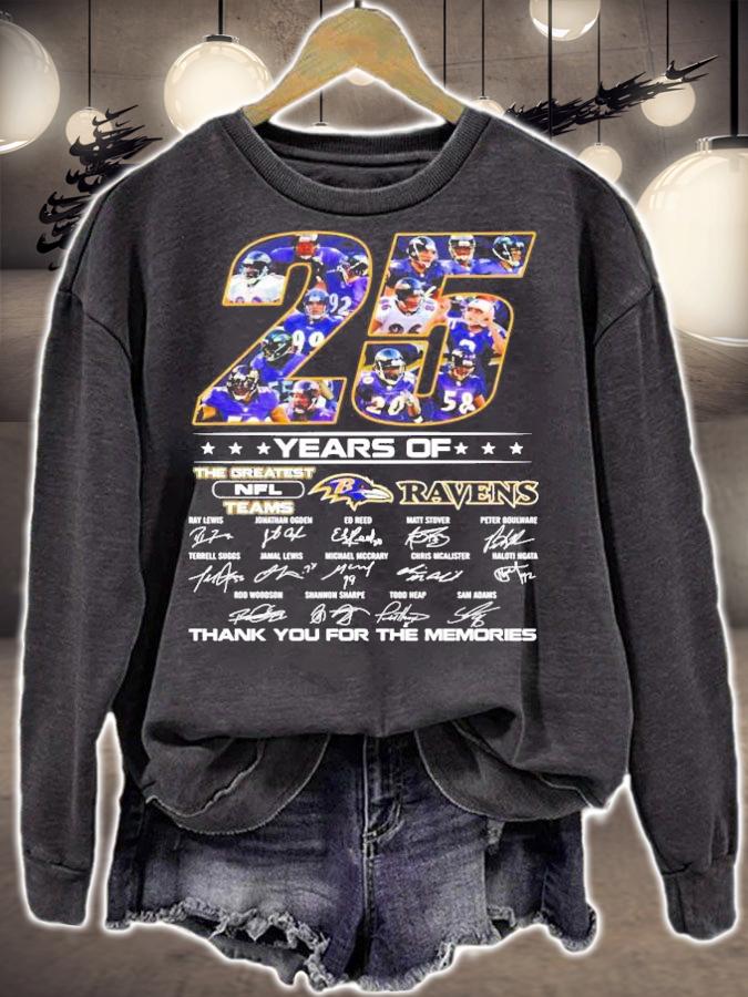 25 years of The Greatest NFL teams Baltimore Ravens signatures t-shirt