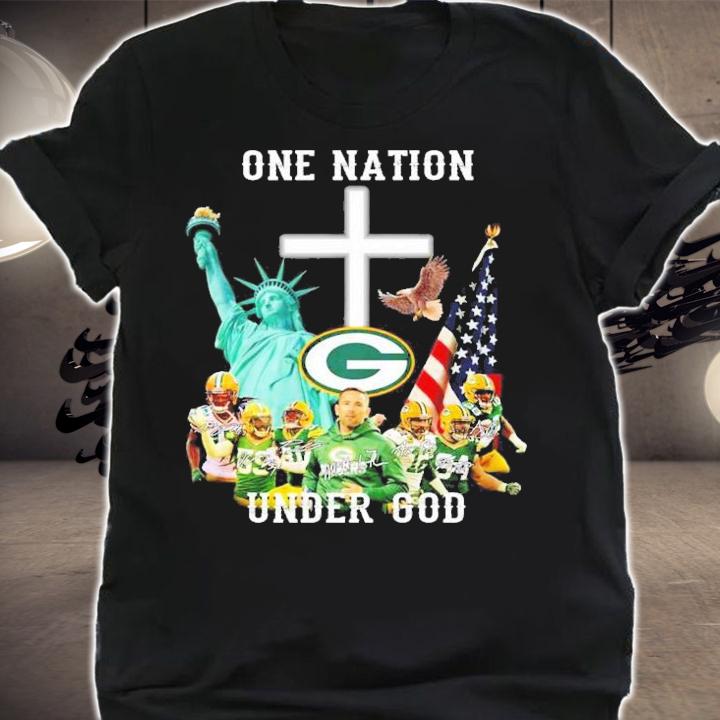 Green Bay Packers One Nation Under God Signatures Shirt