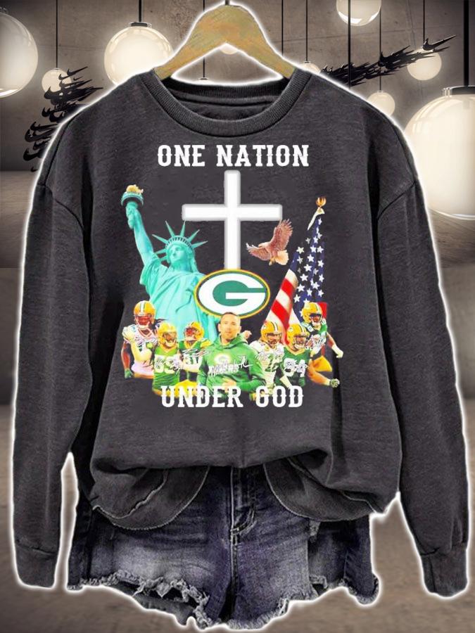 Green Bay Packers One Nation Under God Signatures Shirt