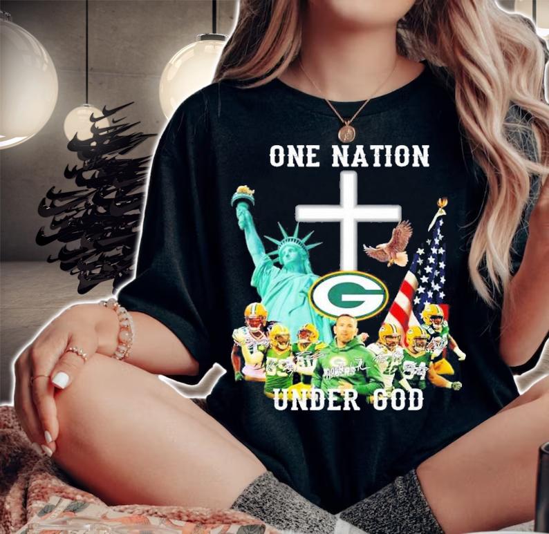 Green Bay Packers One Nation Under God Signatures Shirt