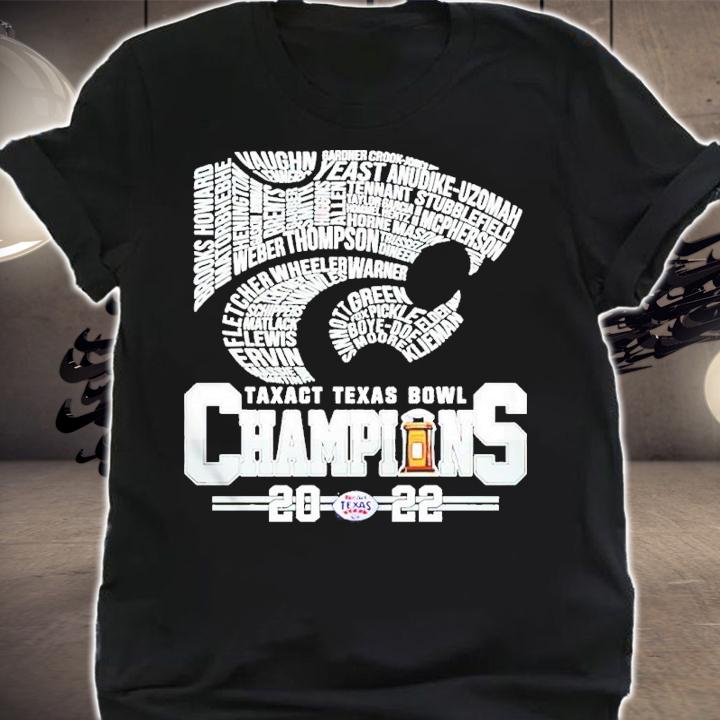 Kansas State Wildcats 2022 Texas Bowl Champions Player Signatures Shirt shirt