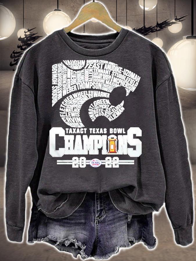 Kansas State Wildcats 2022 Texas Bowl Champions Player Signatures Shirt sweatshirt