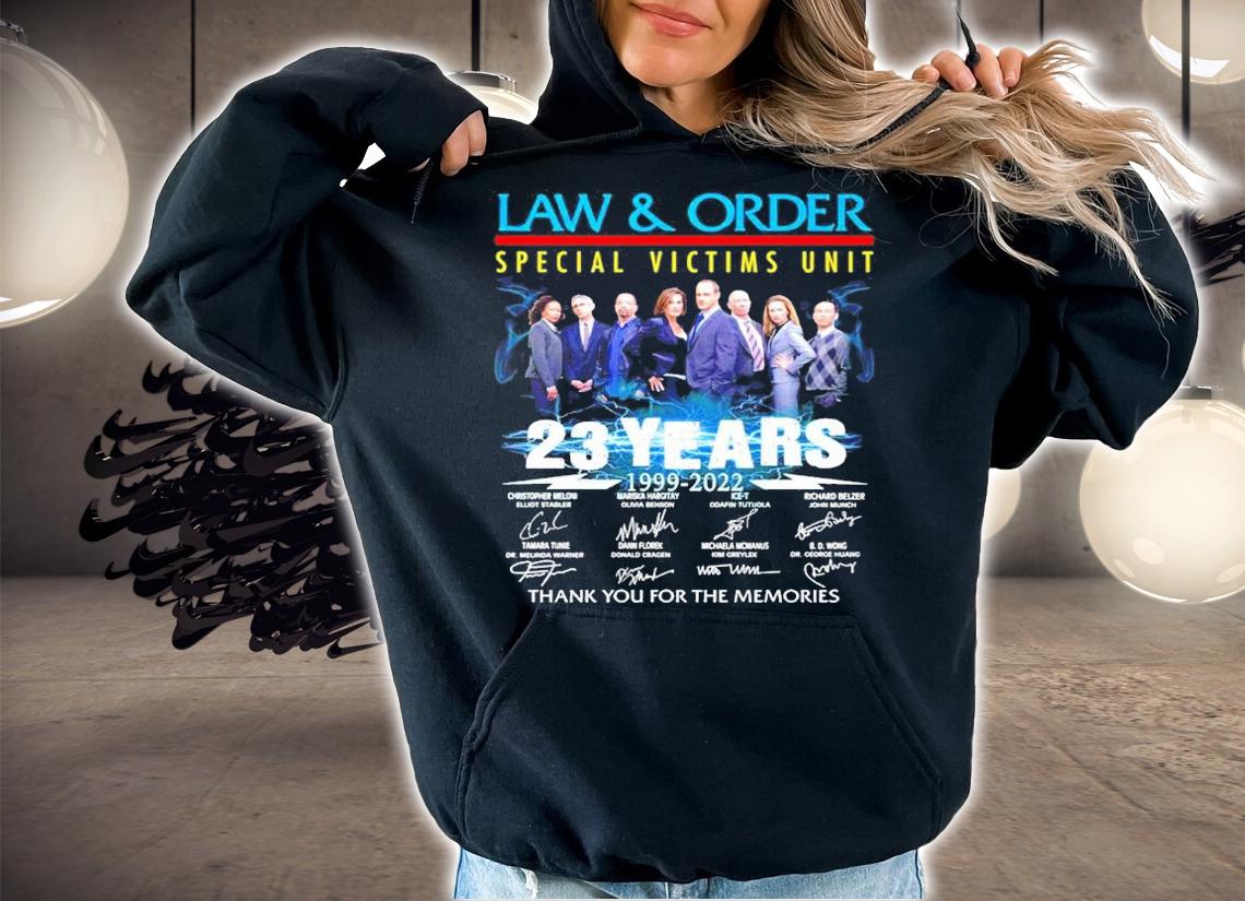 Law And Order Special Victims Unit 23 Years 1999-2022 Signatures Thank You For The Memories Shirt hoodie