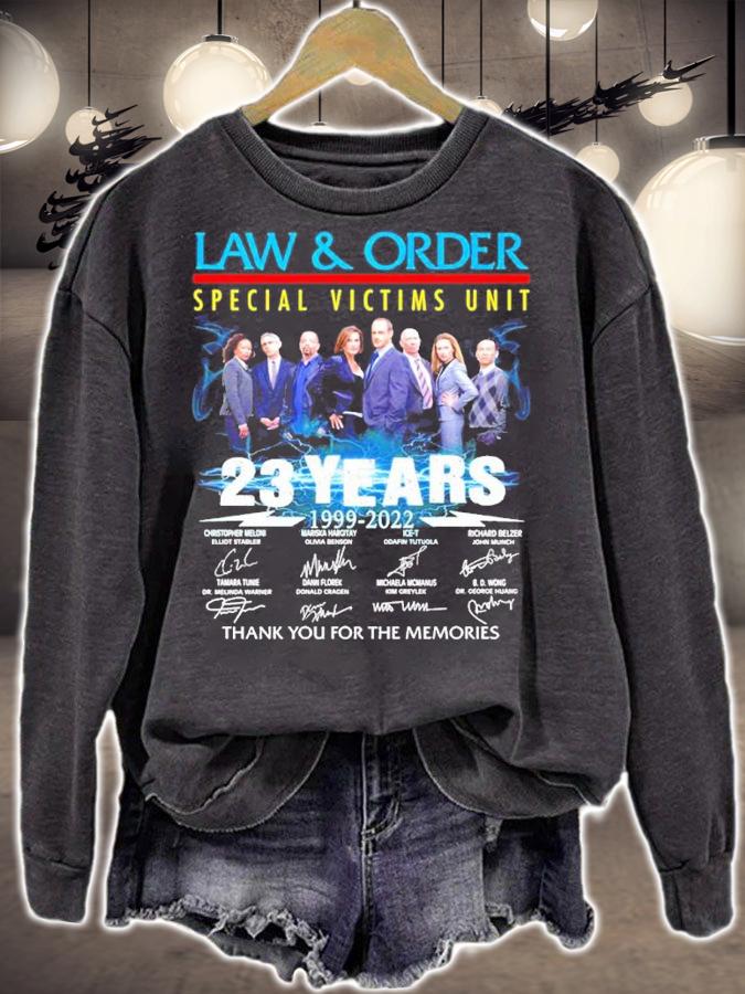 Law And Order Special Victims Unit 23 Years 1999-2022 Signatures Thank You For The Memories Shirt sweatshirt