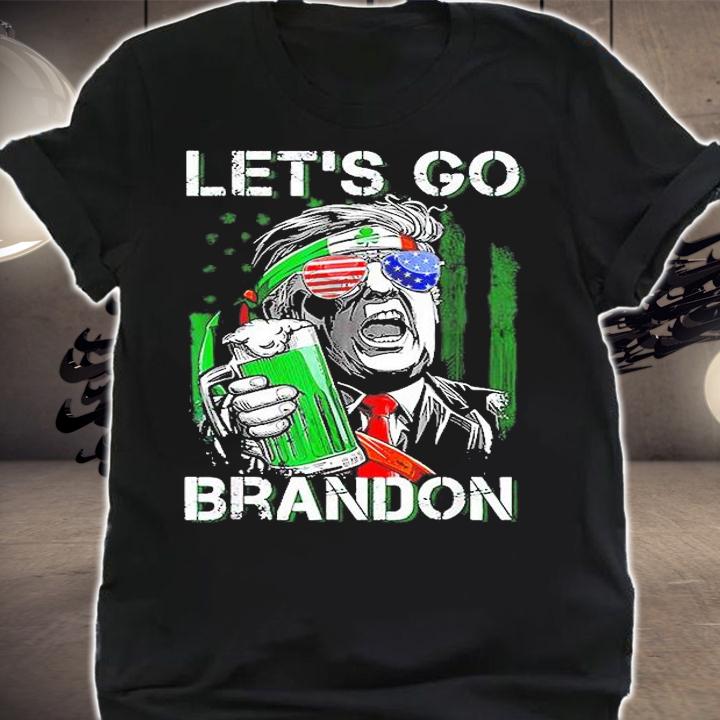 Let's Go Brandon St Patrick's Day President Flag T-Shirt shirt