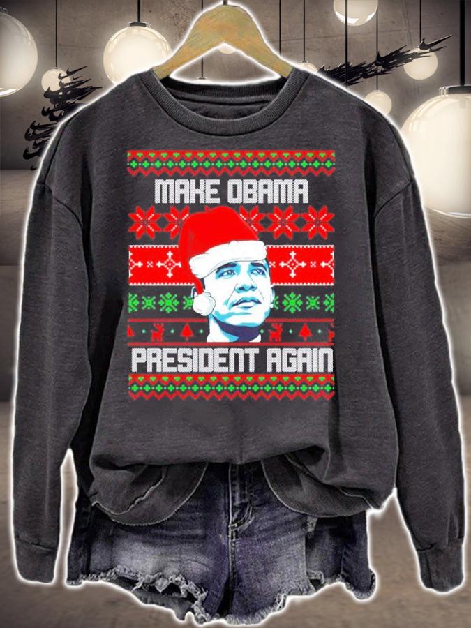 Make Obama President Again Ugly Christmas Shirt