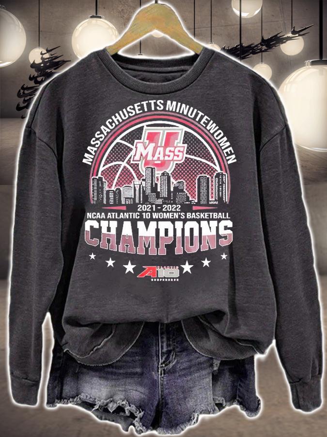 Massachusetts Minutewomen 2022 NCAA Atlantic 10 Women's Basketball Champions T-Shirt sweatshirt
