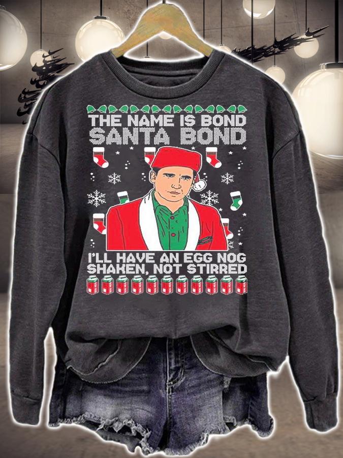 Michael Scott Santa Bond Ugly Christmas Holiday T-Shirt sweatshirt