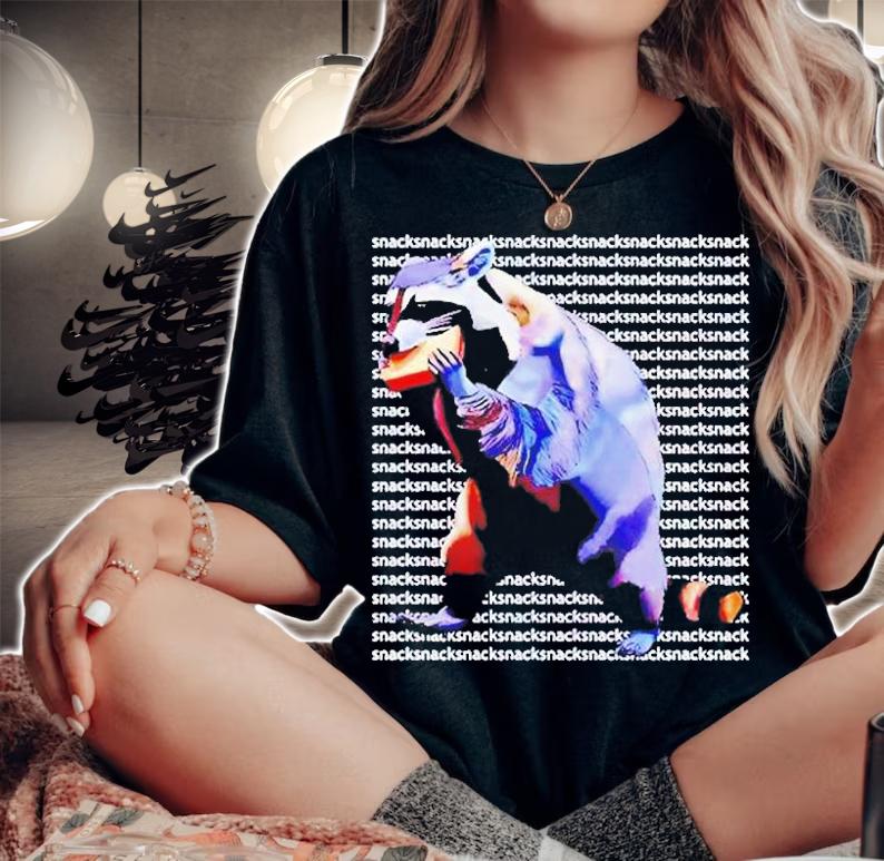 Racoon Snack Snack T-Shirt woman shirt