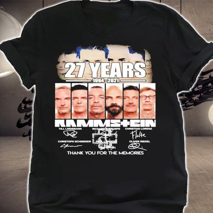 Rammstein 27 years 1994-2021 thank you for the memories t-shirt shirt