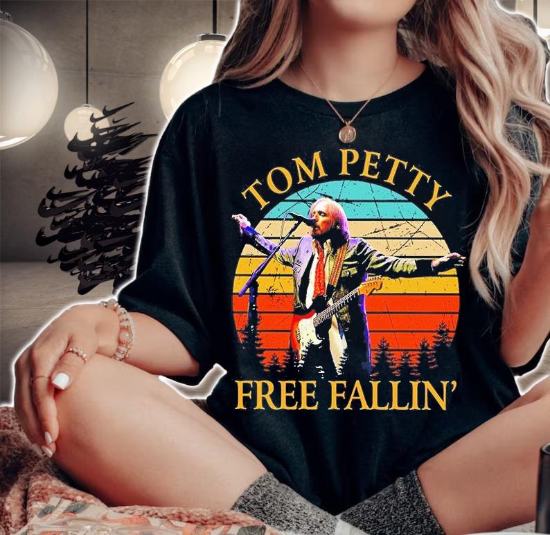 Tom Petty Free Fallin' Vintage T-Shirt woman shirt
