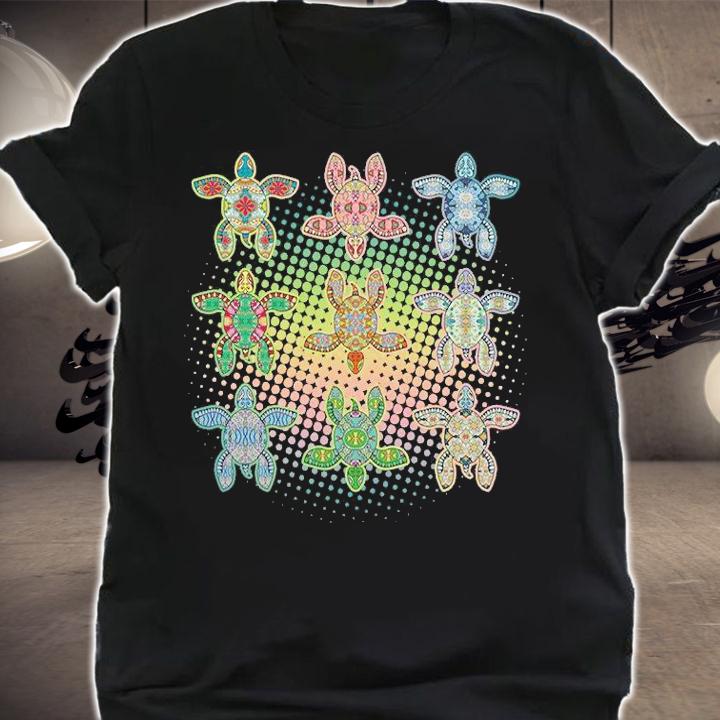 Colorful tribal pattern sea turtles shirt shirt