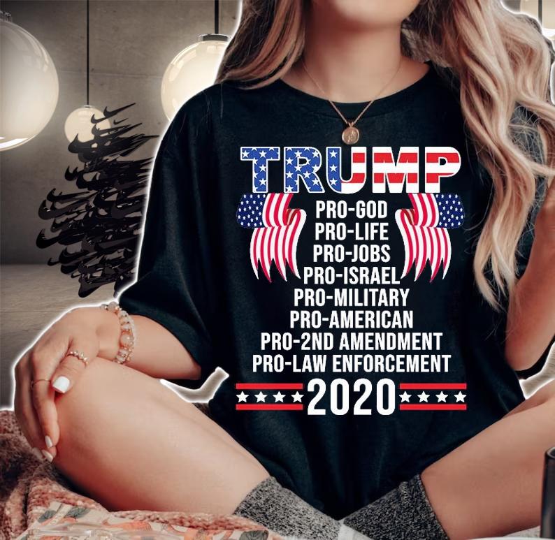 Pro God Life Jobs Israel Military American 2Nd Amendment Law Enforcement Trump 2020 shirt