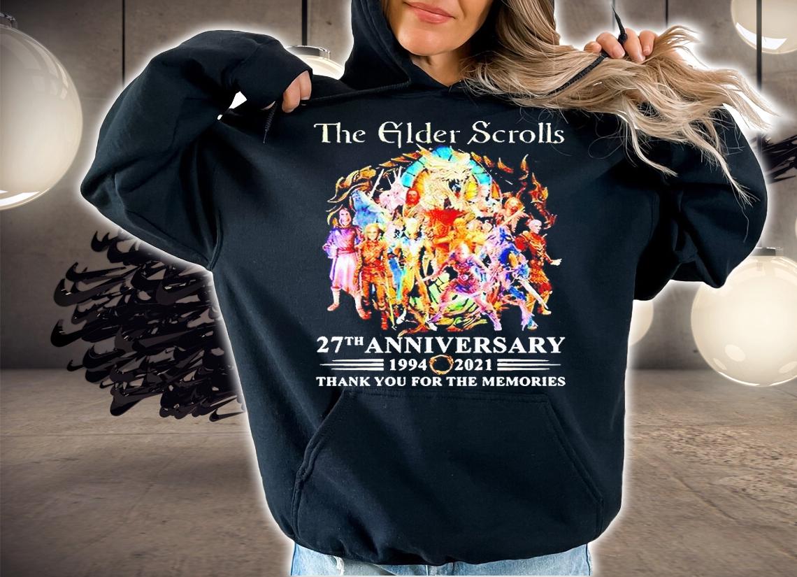 The Elder Scrolls 27th Anniversary 1994-2021 Thank You For The Memories T-shirt hoodie