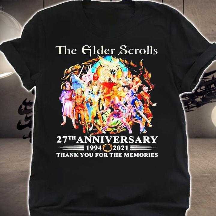 The Elder Scrolls 27th Anniversary 1994-2021 Thank You For The Memories T-shirt shirt