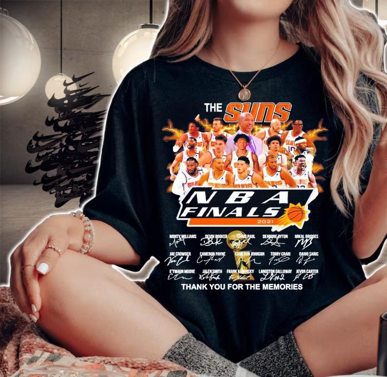 The Sun NBA Finals 2021 all team signatures shirt woman shirt