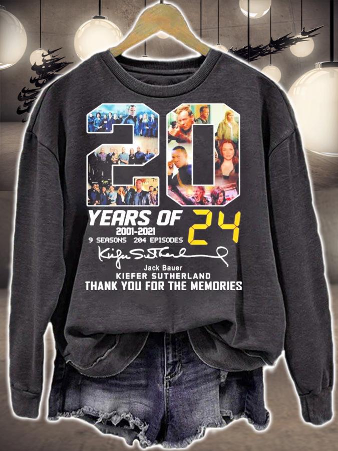 20 years of 2001-2021 Jack Bauer Kiefer Sutherland signature shirt sweatshirt