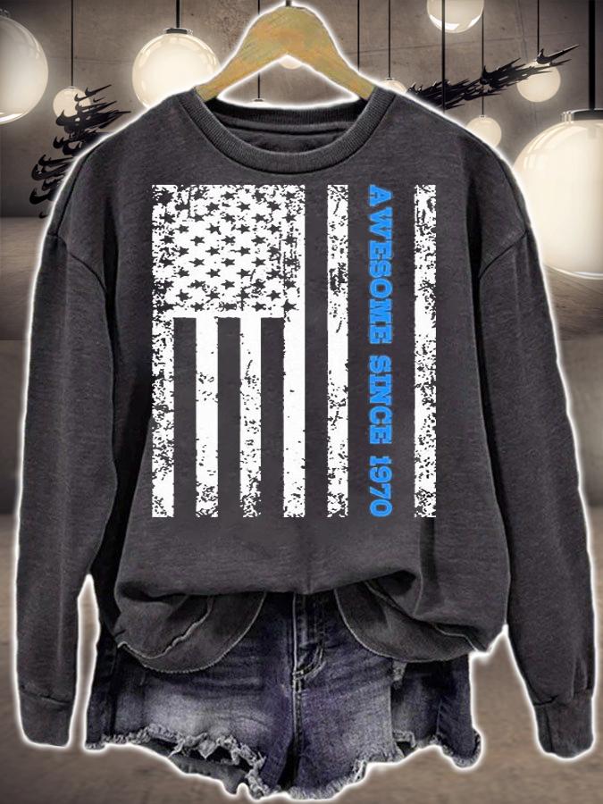 Awesome Since 1970 American Flag T-Shirt sweatshirt