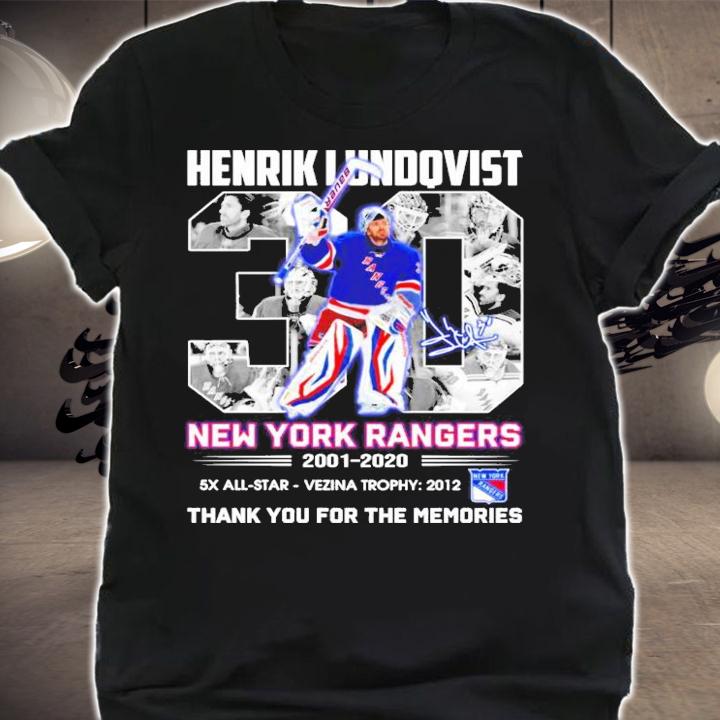 Henrik Lundqvist New York Rangers 2001-2020 signature shirt shirt