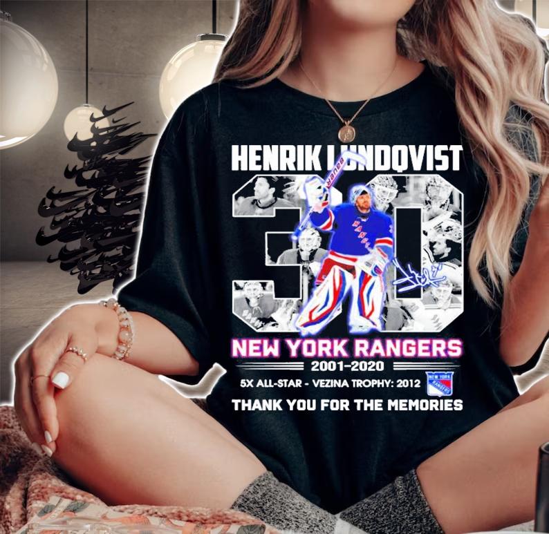 Henrik Lundqvist New York Rangers 2001-2020 signature shirt woman shirt