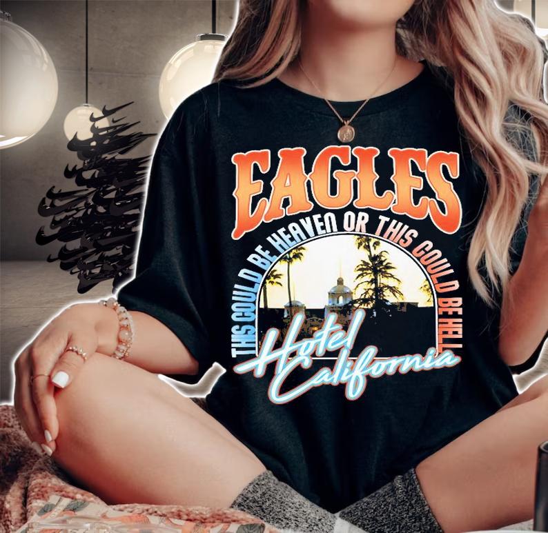 Official vintage Eagles Hotel California Album shirt woman shirt