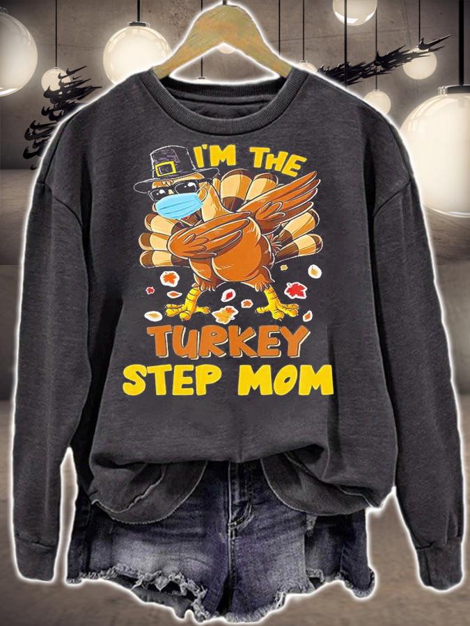 Step Mom Turkey Matching Family Group Thanksgiving T-Shirt