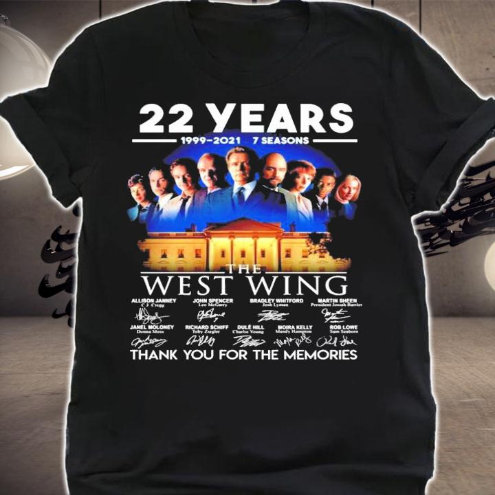 22 years 1999-2021 7 seasons The West Wing signature shirt shirt