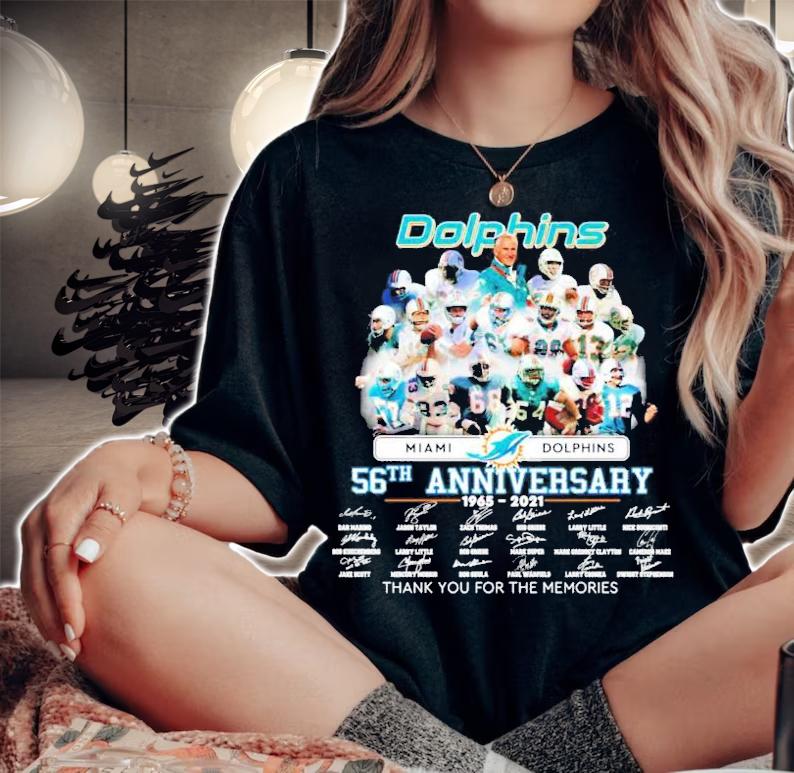 Dolphins 56th anniversary thank you for the memories t-shirt