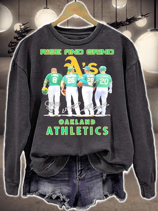 Rise and grind Oakland Athletics signature shirt sweatshirt