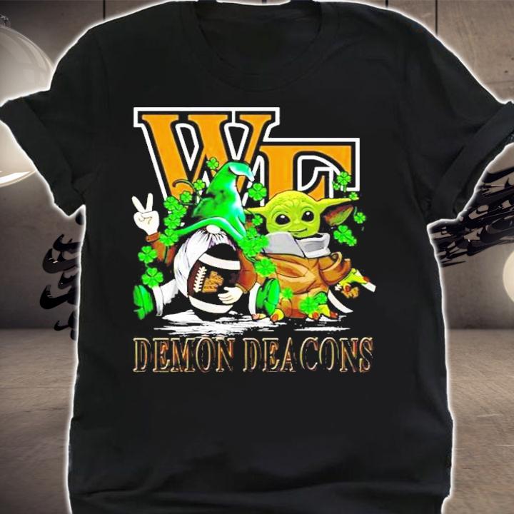 St.Patrick's day Gnome and Baby Yoda Wake Forest Demon Deacons shirt shirt
