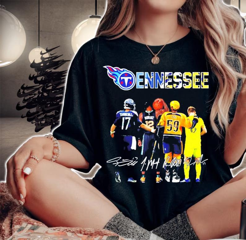 Tennessee Ryan Tannehill Ja Morant Roman Josi signatures t-shirt woman shirt
