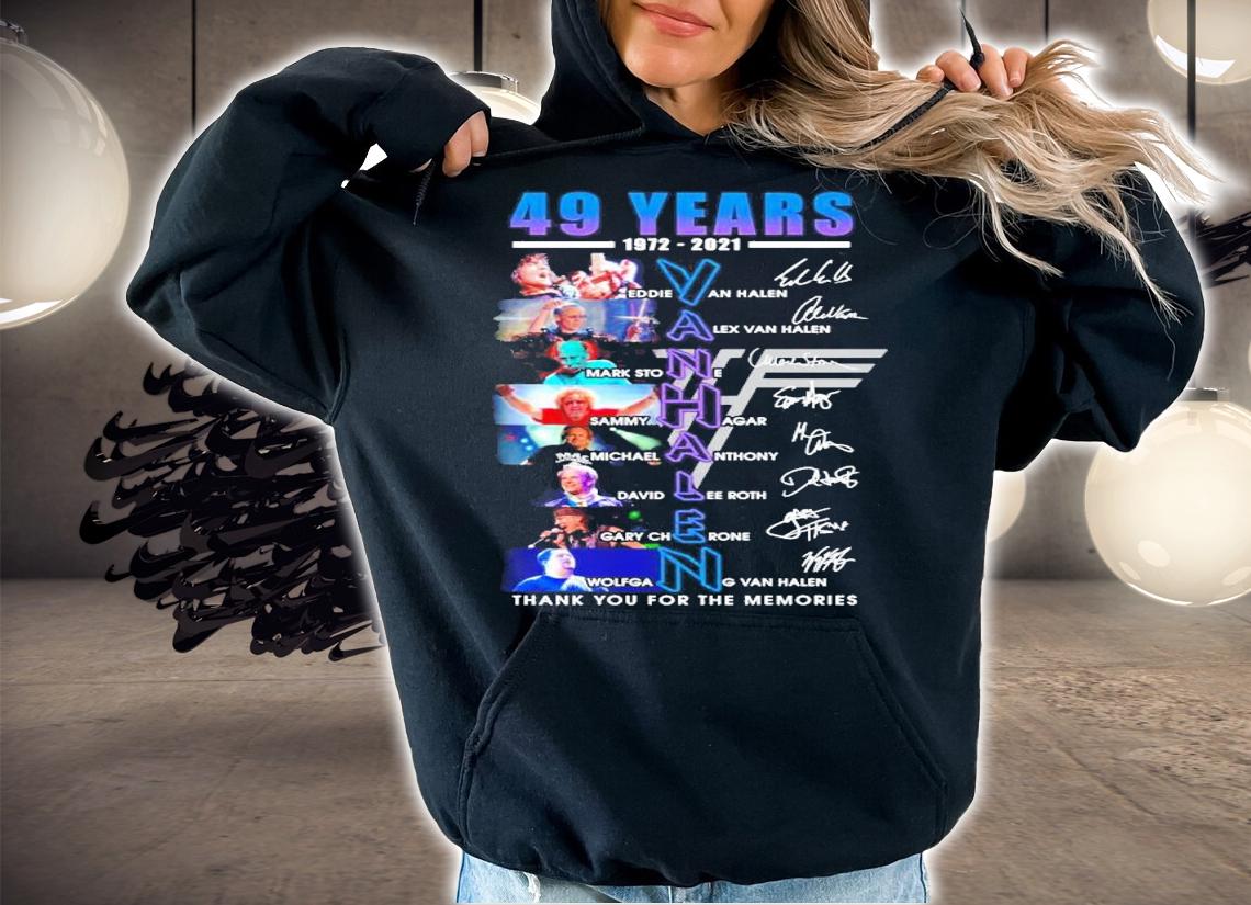 49 years 1972-2021 Van Halen signatures t-shirt hoodie
