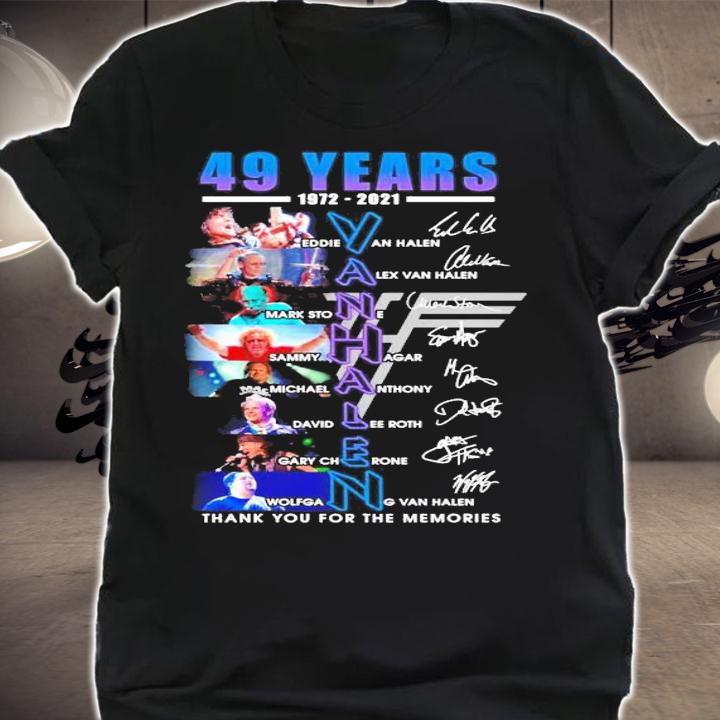 49 years 1972-2021 Van Halen signatures t-shirt shirt