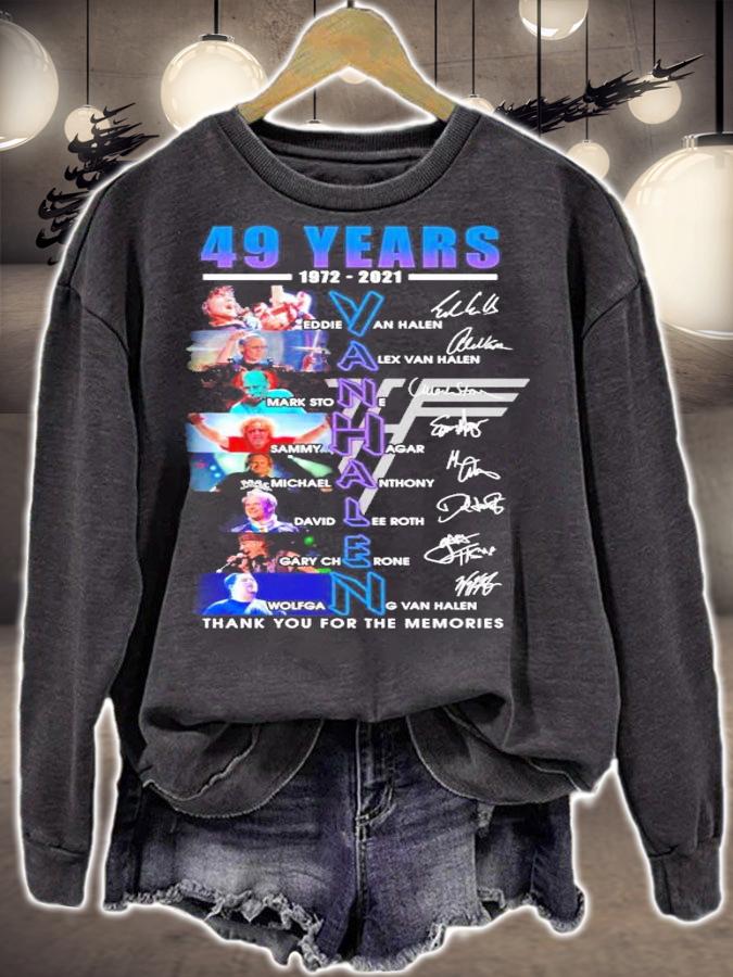 49 years 1972-2021 Van Halen signatures t-shirt sweatshirt