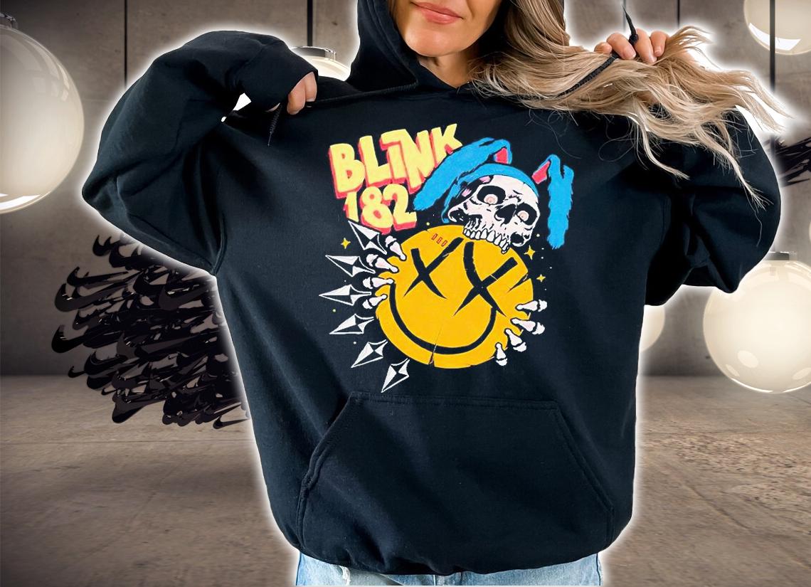 Blink-182 Skull Bunny smile logo T-shirt hoodie
