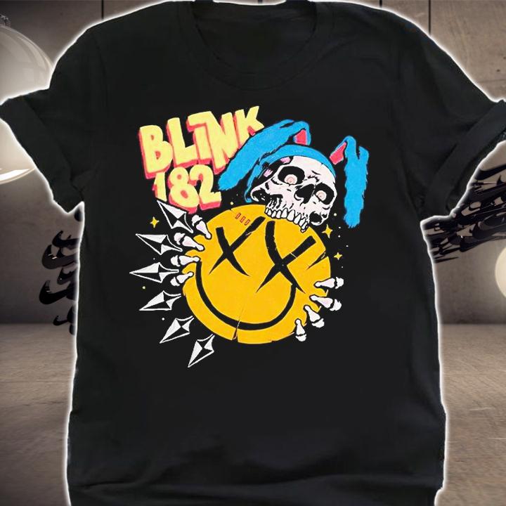 Blink-182 Skull Bunny smile logo T-shirt shirt