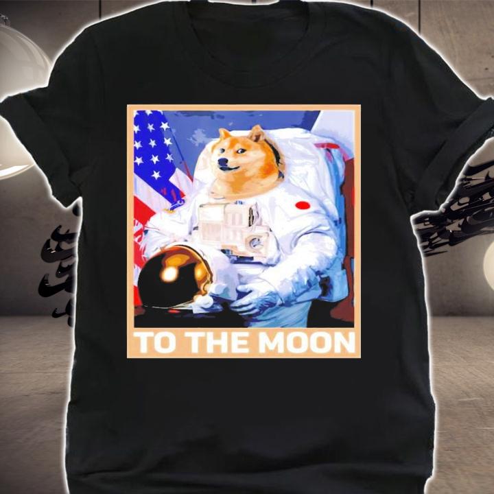 Dogecoin Astronaut to the Moon Blockchain hold Crypto shirt