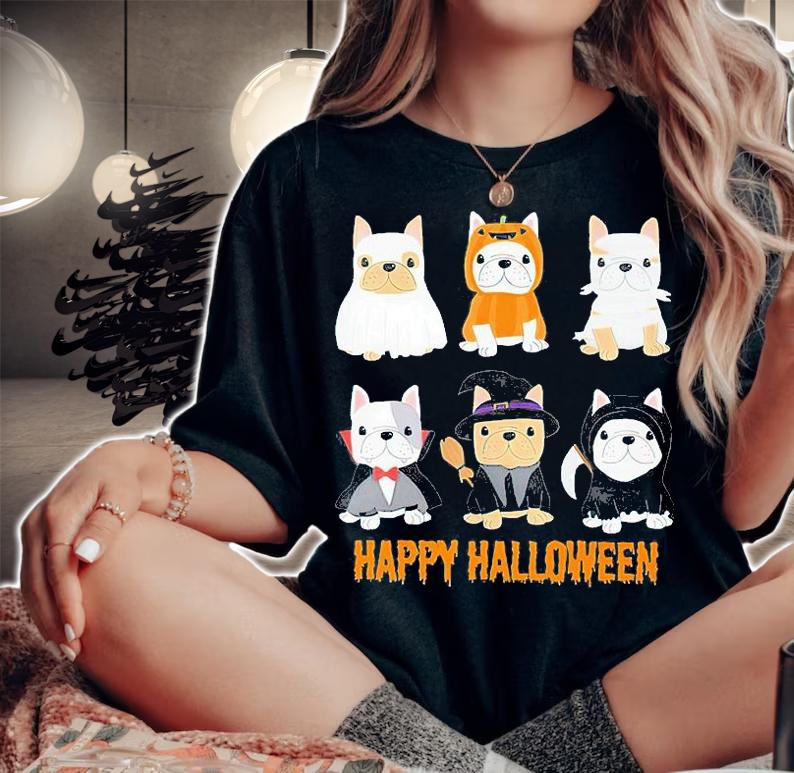 French Bulldog, Halloween French Boo Dog Dog Gift T-Shirt woman shirt