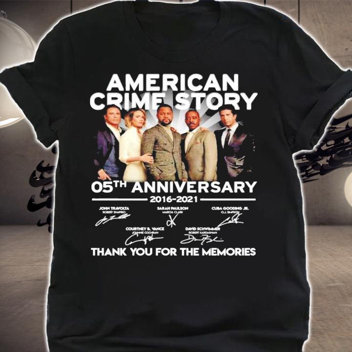 Men's American Crime Story 05th anniversary 2016-2021 signatures shirt shirt