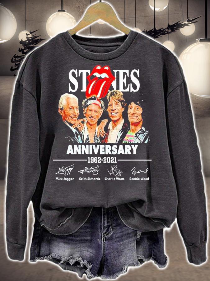 The Rolling Stones Anniversary 1962-2021 signature RIP Charlie Watts T-shirt sweatshirt