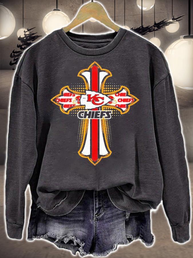 American football red crusader cross Kansas City Chiefs NFL shirt
