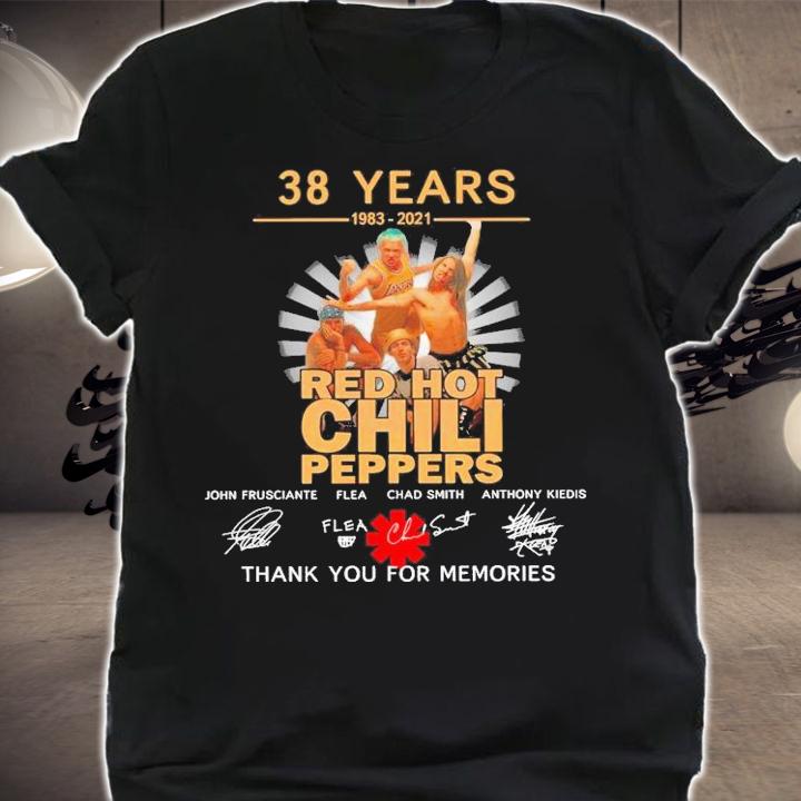 38 years 1983 2021 Red Hot Chili Peppers thank you for the memories shirt shirt