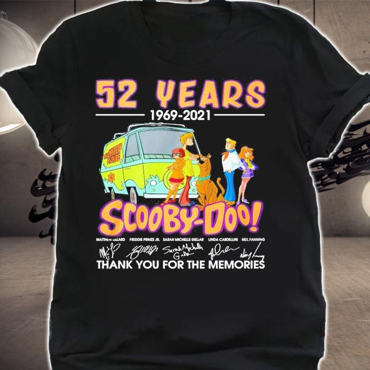 52 years 1969 2021 Scooby Doo thank you for the memories shirt shirt